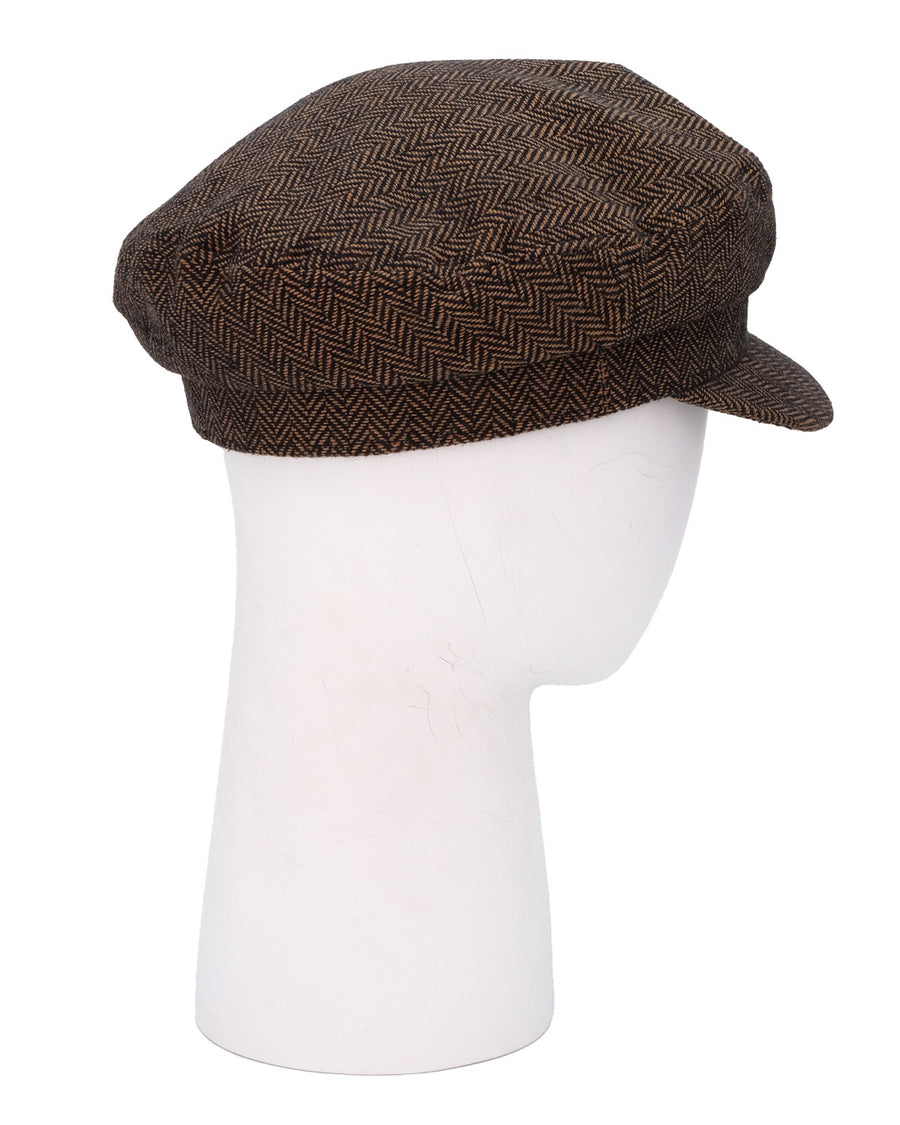 JACK newsboy cap, herringbone brown