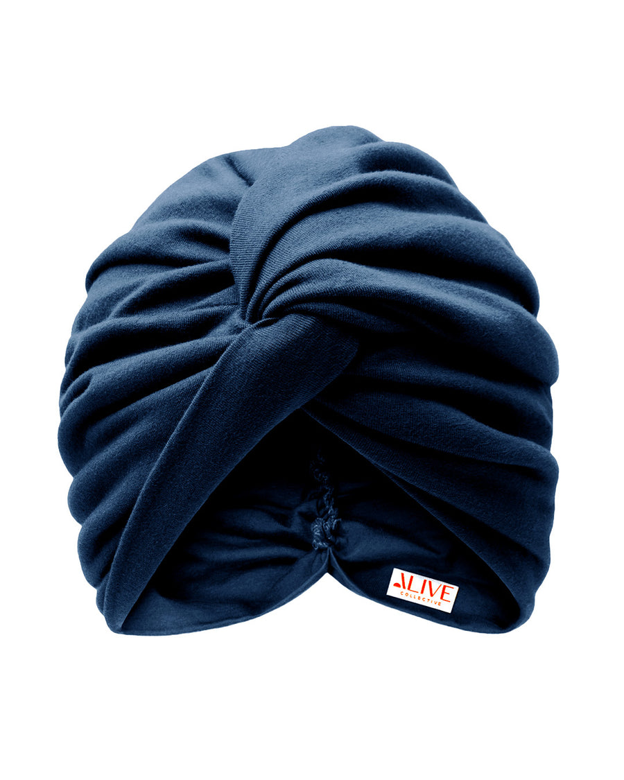 Turban cap KNOT, jersey dark blue