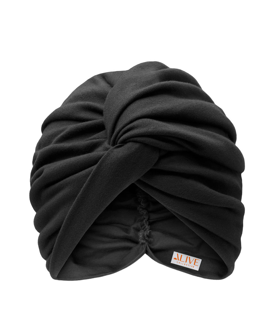 Turban cap KNOT, jersey black