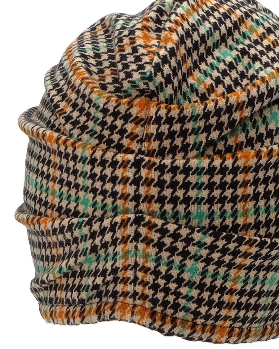 Turban cap BOWIE , Houndstooth multi