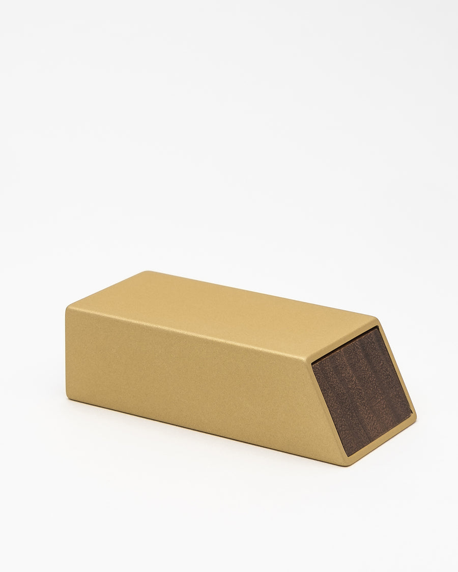 Pill box MONOLITH II , gold walnut